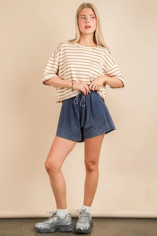 Image of VERY J Mineral Washed Comfy Baggy Shorts | Queeble.shop