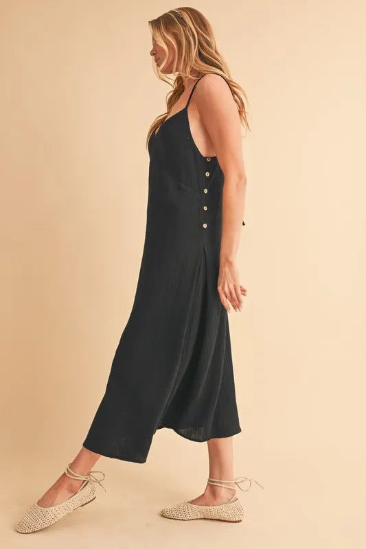 Image of Aemi+Co Side Button Midi Cami Dress | Queeble.shop