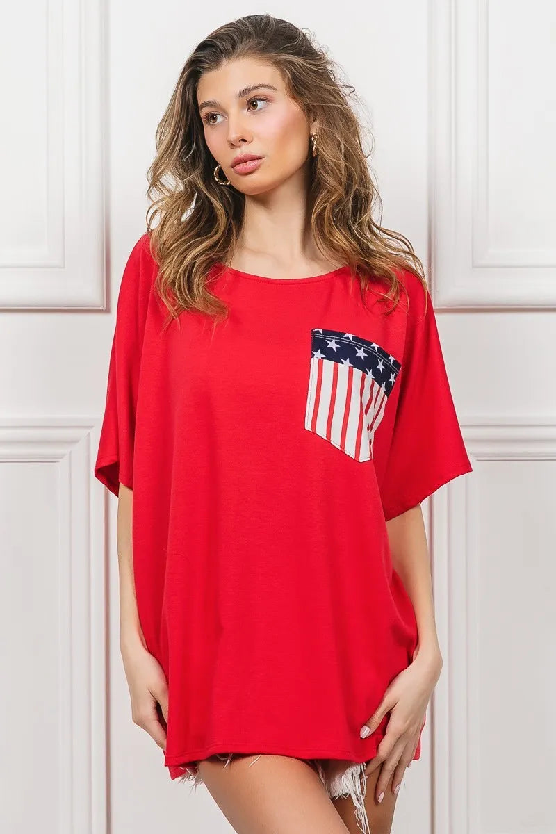 Image of BiBi French Terry With Front Pocket Dolman Sleeves Top | Queeble.shop