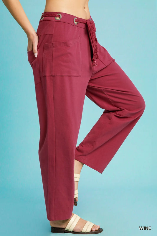 Image of Umgee Drawstring Wide Leg Casual Pants | Queeble.shop