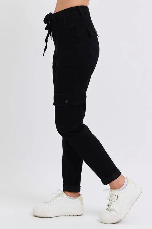 Image of Judy Blue Full Size High Waist Cargo Cuffed Jogger Plus Size | Queeble.shop