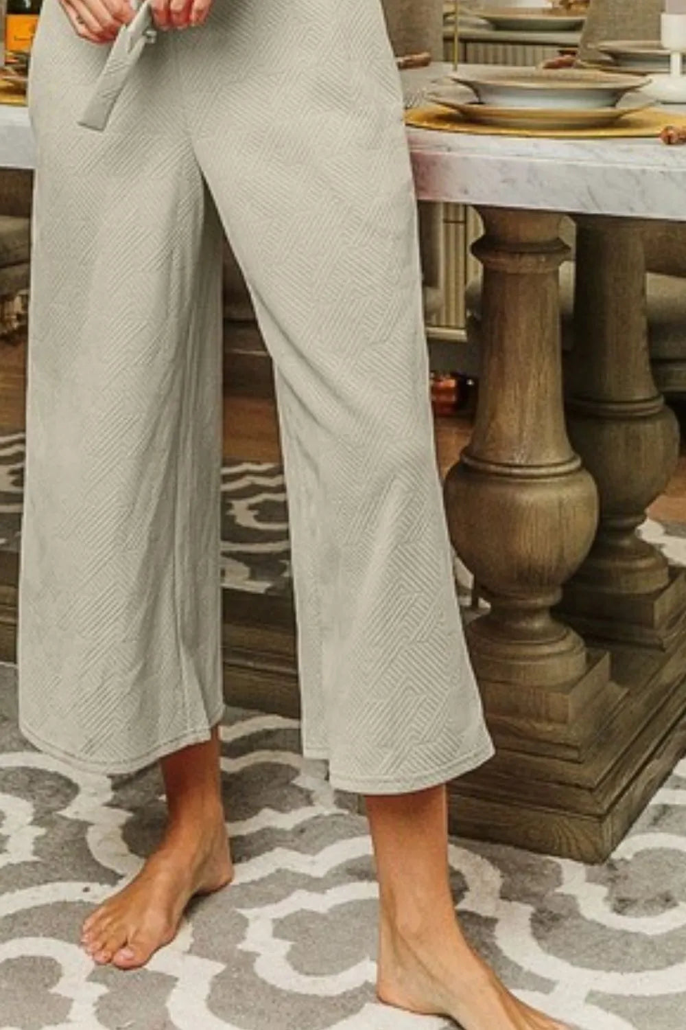 Image of BiBi Textured Jacquard Jumpsuit with Side Pockets | Queeble.shop