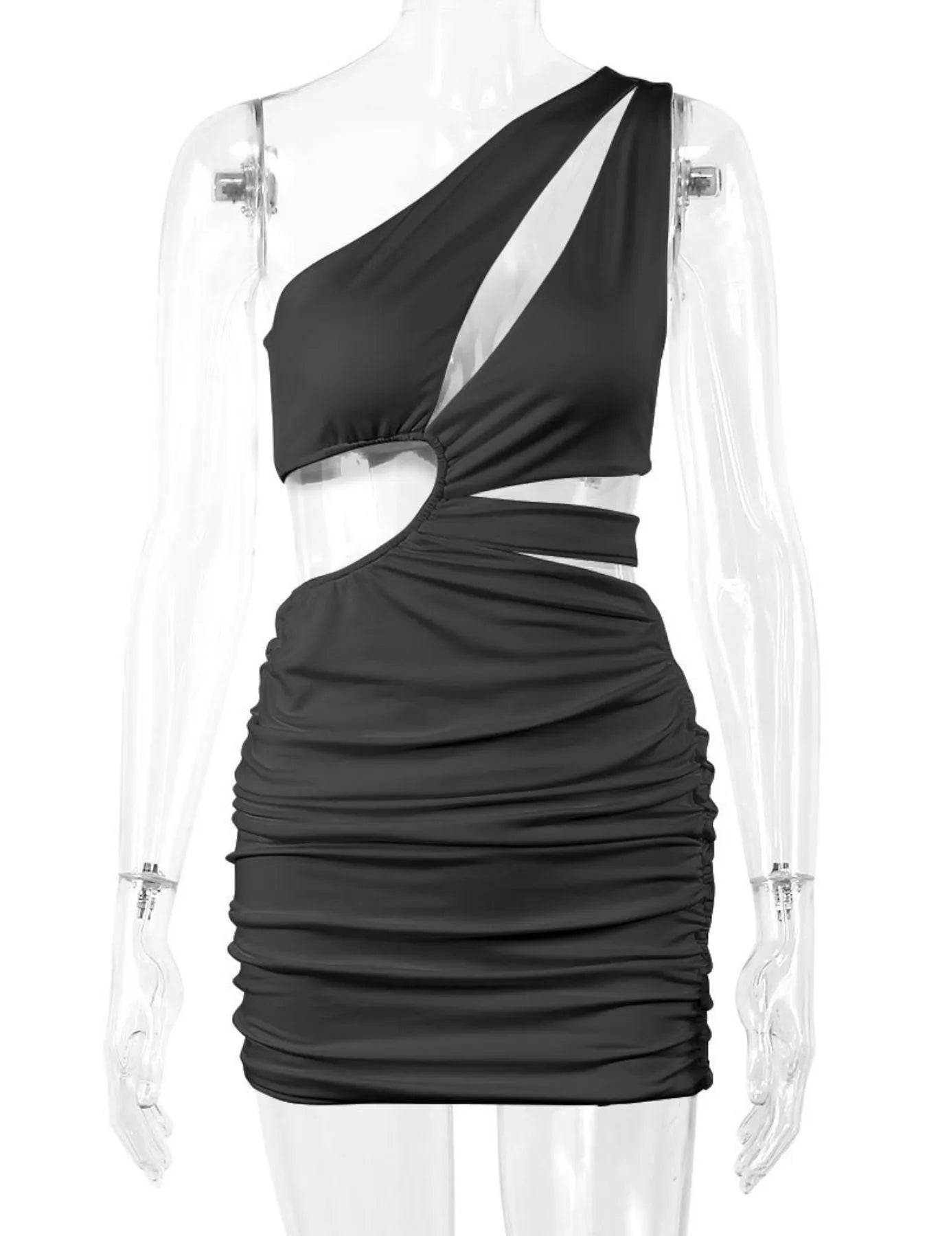Image of Cutout Single Shoulder Mini Dress | Queeble.shop