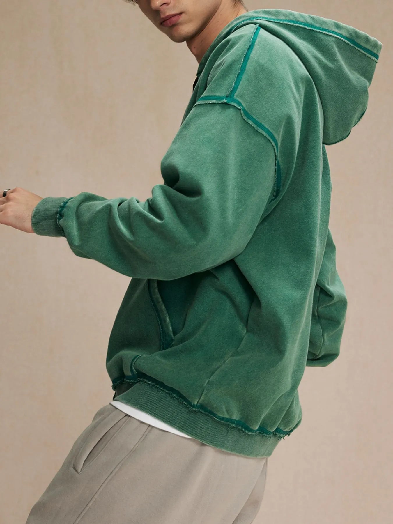 Image of Men's Zip Up Long Sleeve Hoodie | Queeble.shop