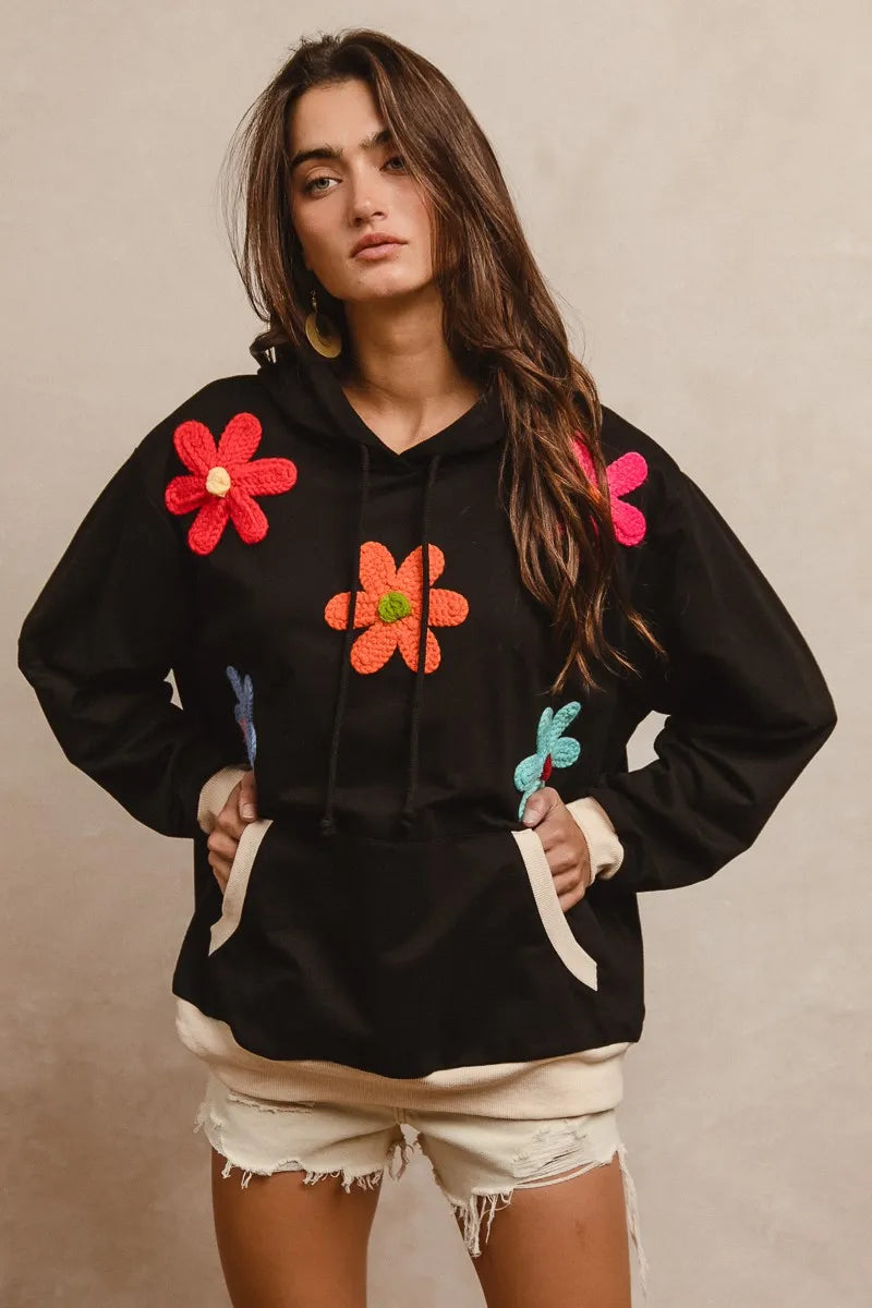Image of BiBi Patched Hoodie Top | Queeble.shop