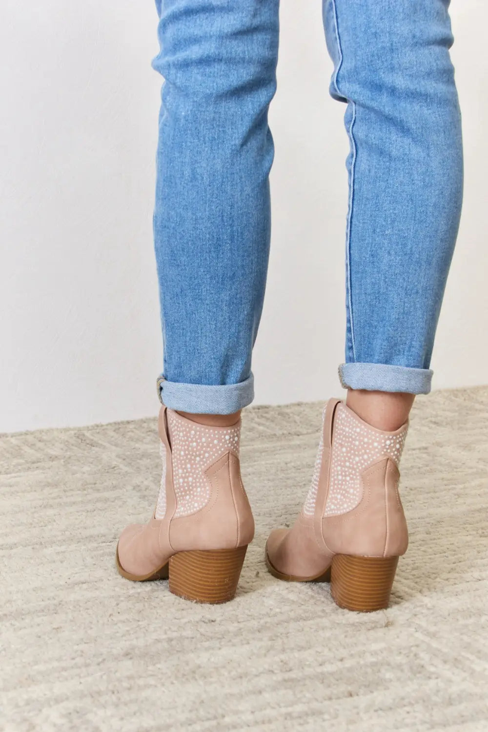 Image of East Lion Corp Rhinestone Ankle Cowgirl Booties | Queeble.shop