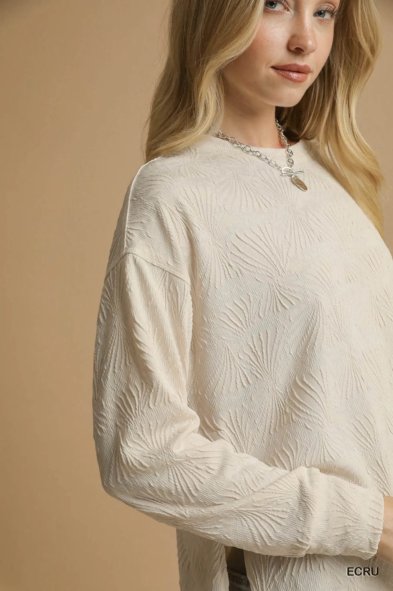 Image of Umgee Textured Knit Long Sleeve Top | Queeble.shop