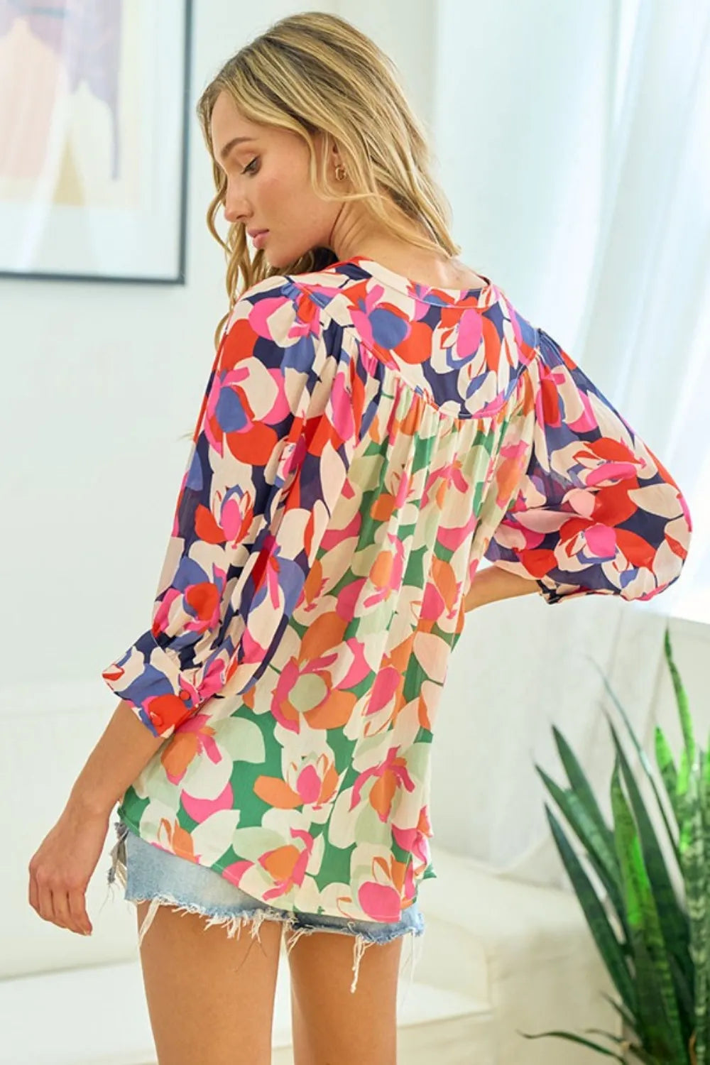 Image of First Love Full Size Floral Button Down Satin Shirt | Queeble.shop