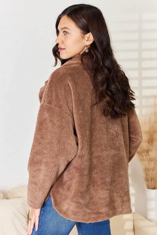 Image of Culture Code Double Breasted Fuzzy Coat | Queeble.shop