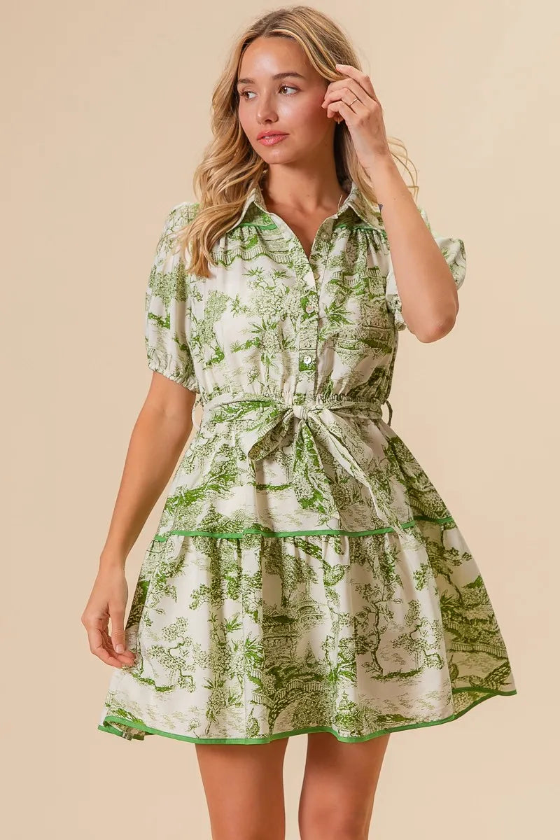 Image of BiBi Woven Printed Tiered Dress | Queeble.shop