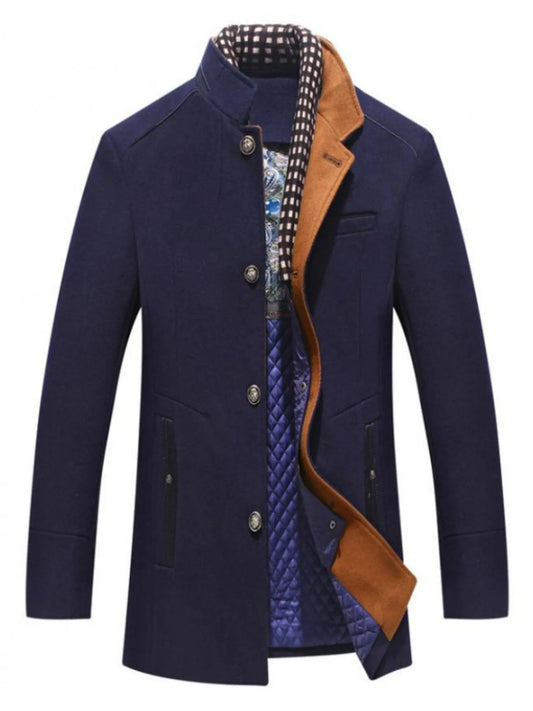 Image of Men's Plus Size Quilted Inner Long Sleeve Coat | Queeble.shop