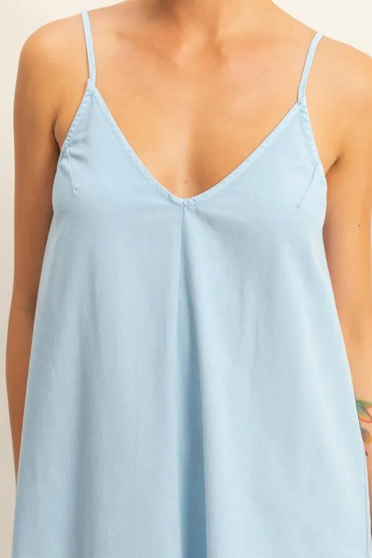 Image of HYFVE Dyed V-Neck Loose Dress | Queeble.shop
