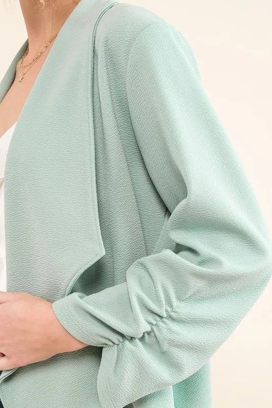 Image of And The Why Stretch Non-Wrinkled Basic Open-Front Blazer | Queeble.shop