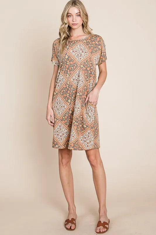 Image of BOMBOM Multicolored Leaves Jacquard Dress | Queeble.shop
