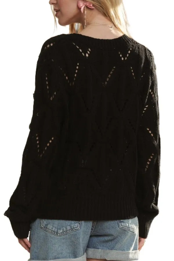 Image of ADORA Loose Fit V Neck Knit Top | Queeble.shop