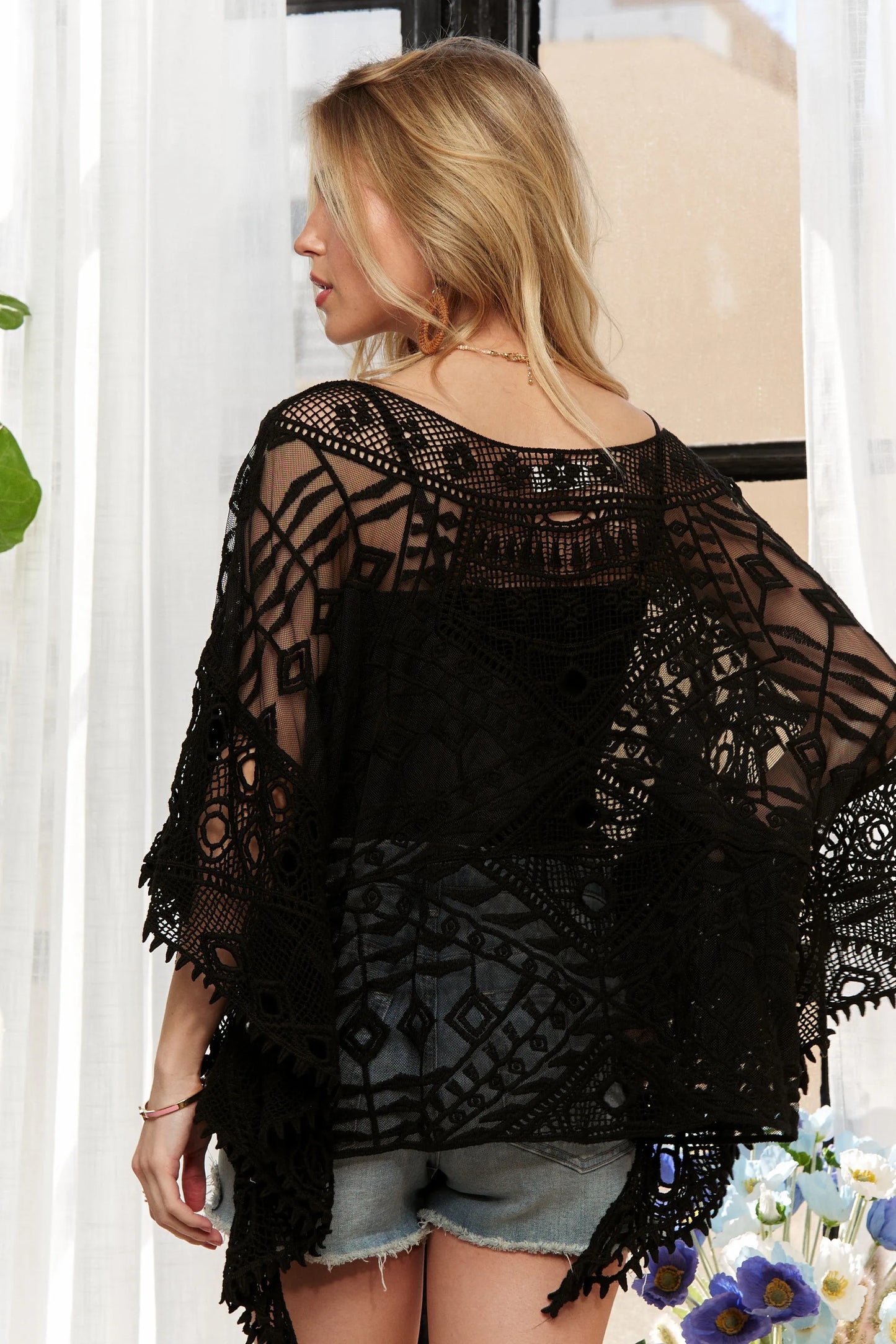 Image of ADORA Boat Neck Crochet Lace Cover Up | Queeble.shop