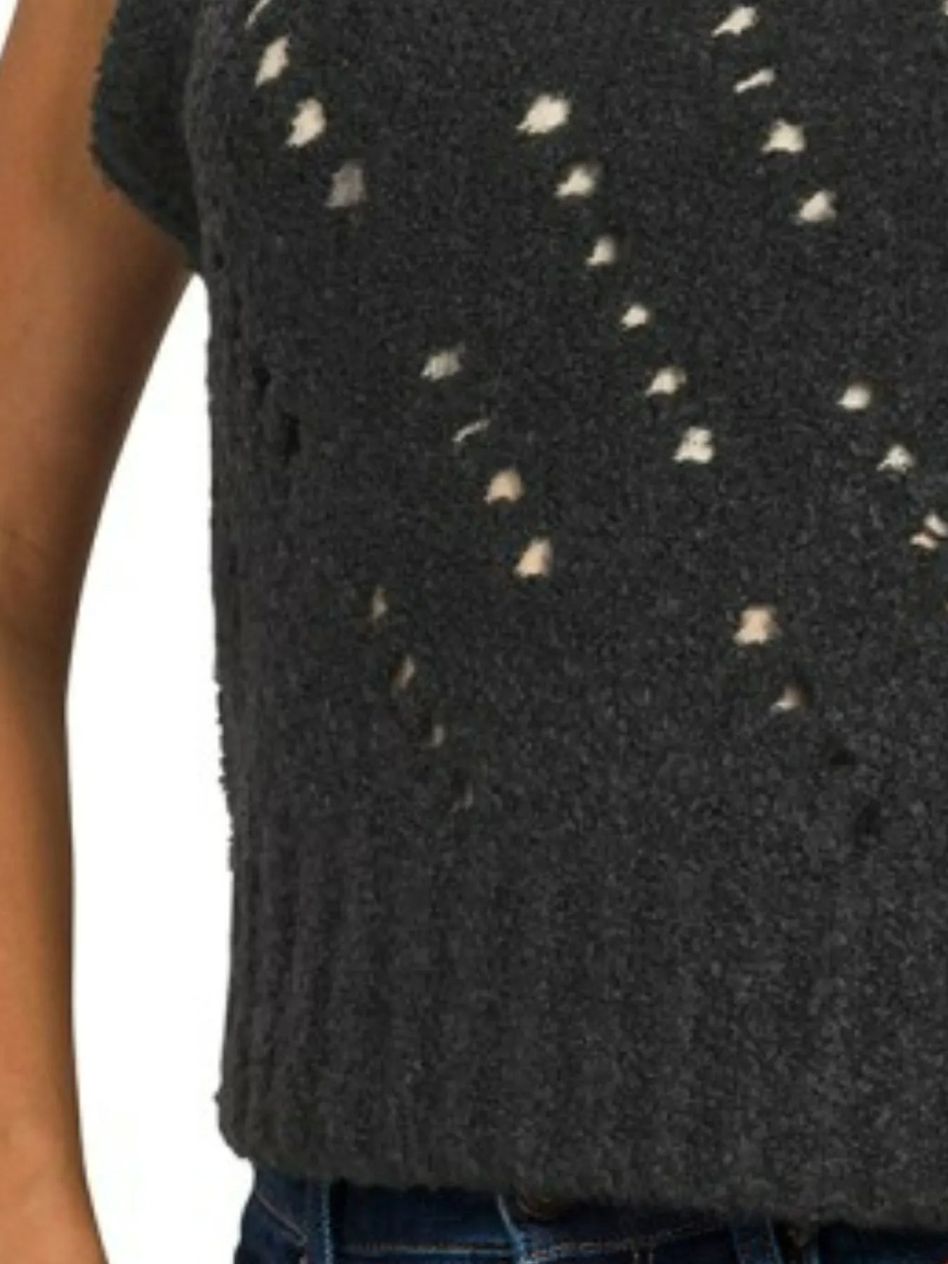 Image of Zenana Openwork Textured Wool Sweater Vest | Queeble.shop
