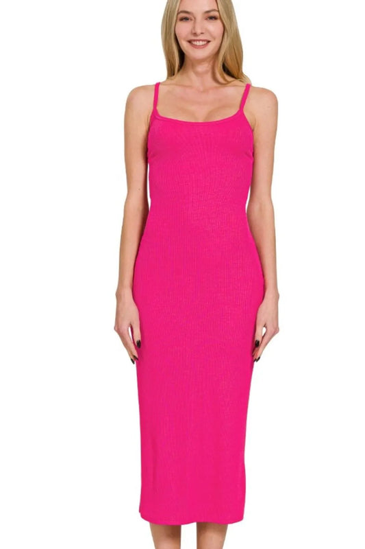 Image of Zenana Ribbed Bodycon Midi Dress | Queeble.shop