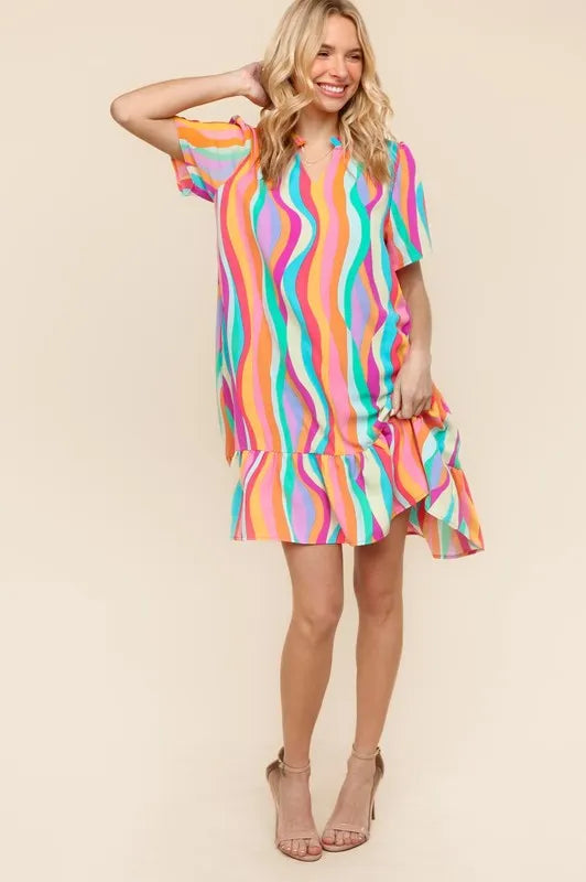 Image of Haptics Tiered Woven Ruffle Hem Dress | Queeble.shop