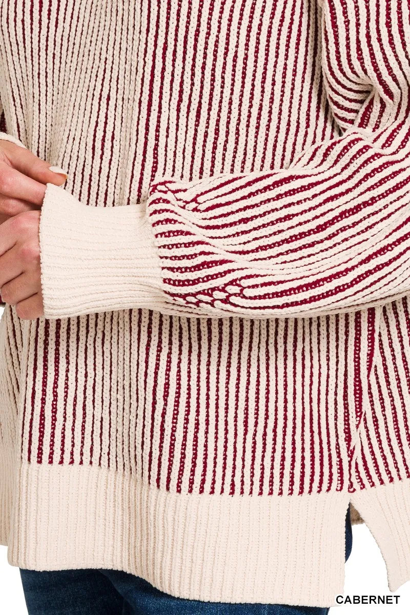 Image of Zenana Two Tone Crewneck Sweater | Queeble.shop