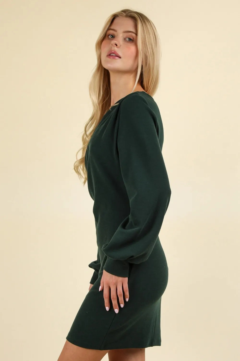 Image of VERY J Ruched Detail Bodycon Mini Dress | Queeble.shop