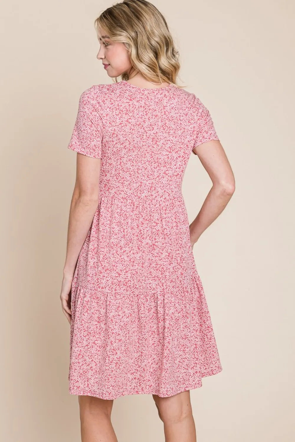 Image of BOMBOM Printed Short Sleeve Mini Dress | Queeble.shop