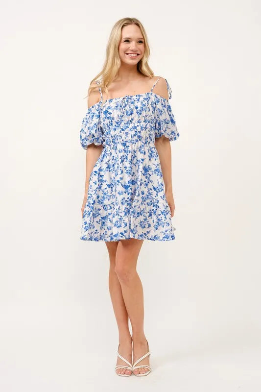 Image of And The Why Off Shoulder Bubble Sleeve Dress | Queeble.shop
