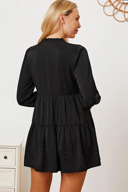 Image of Ruffled Button Up Long Sleeve Tiered Shirt | Queeble.shop