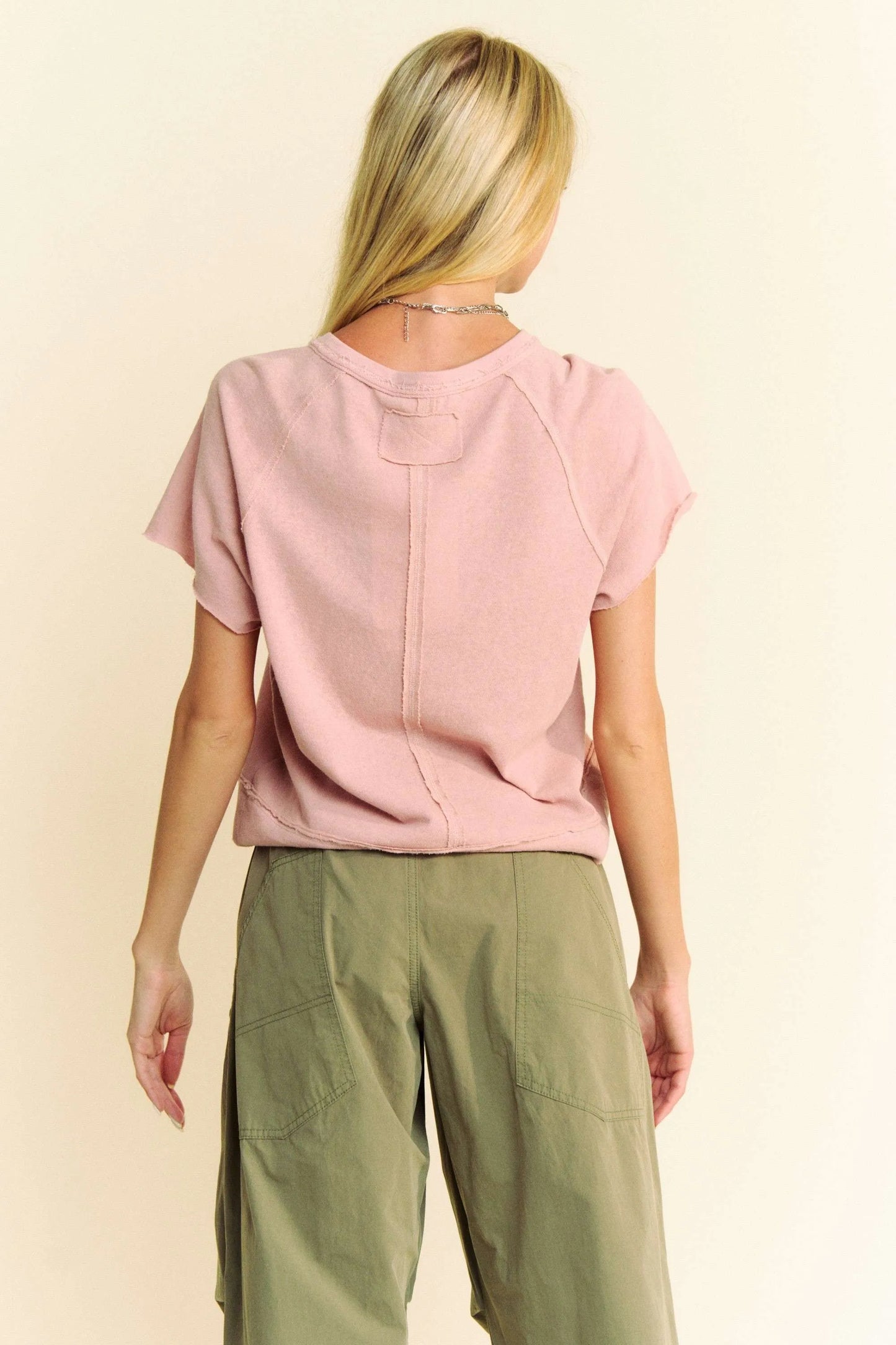 Image of Davi & Dani Breezy Knit Fabric Short Sleeve T-shirt Top | Queeble.shop