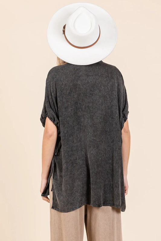 Image of Mittoshop Mineral Wash Loose Fit Button Down Shirt | Queeble.shop