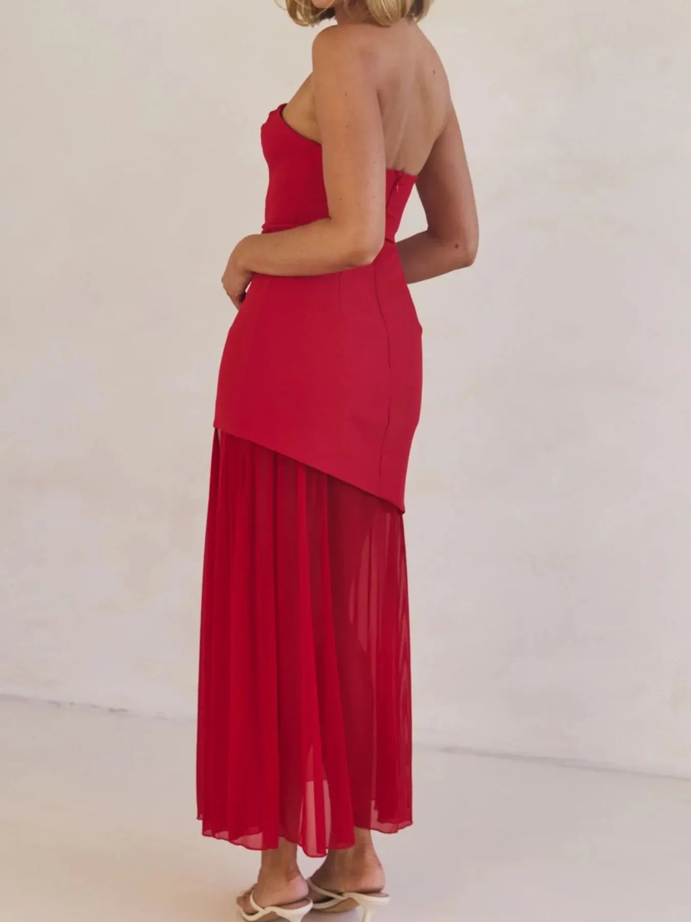 Image of Layered Slit Tube Maxi Dress | Queeble.shop