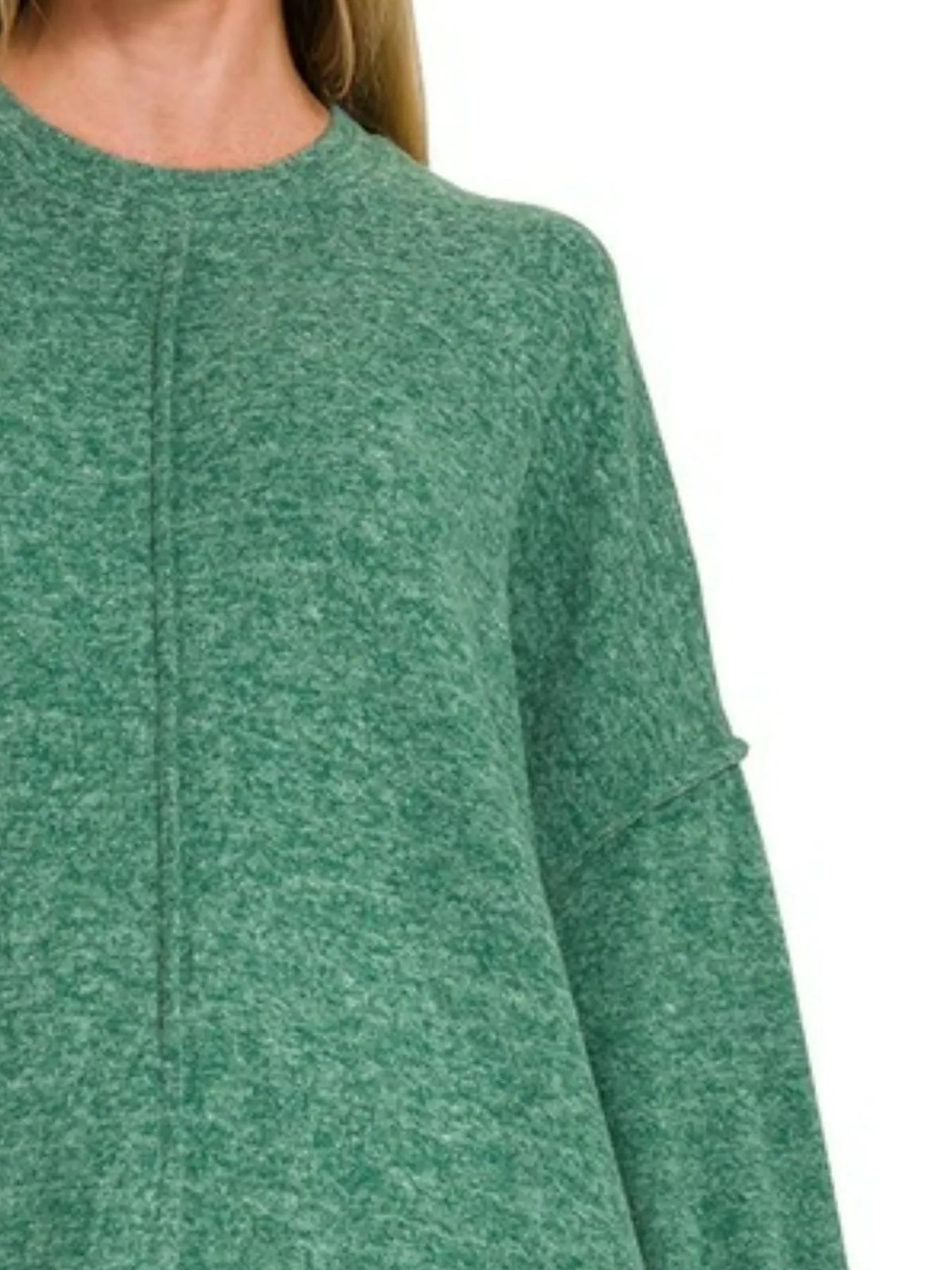 Image of Zenana Brushed Melange Hacci Oversized Sweater | Queeble.shop