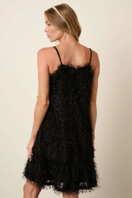 Image of Mittoshop Feather Ruffle Hem Mini Cami Dress | Queeble.shop