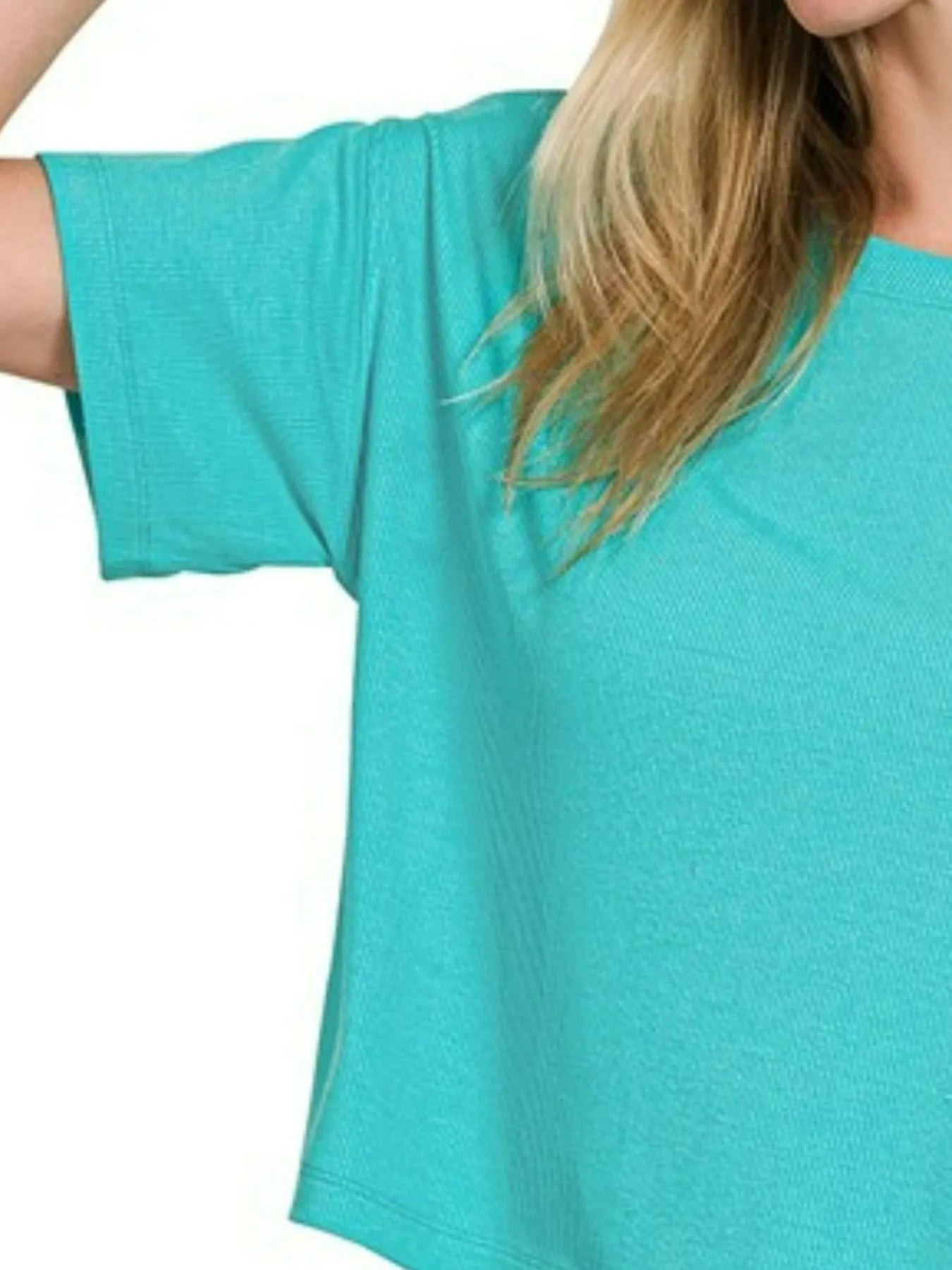 Image of Zenana Ribbed Round-Neck Crop T-Shirt | Queeble.shop
