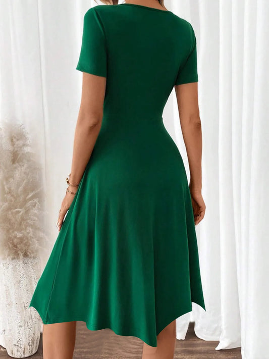 Image of V-Neck Short Sleeve Dress | Queeble.shop