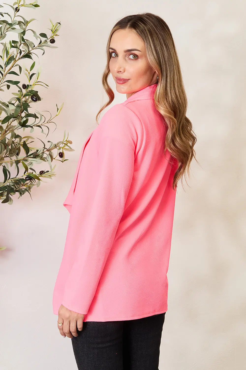 Image of Heimish Full Size Open Front Long Sleeve Blazer | Queeble.shop