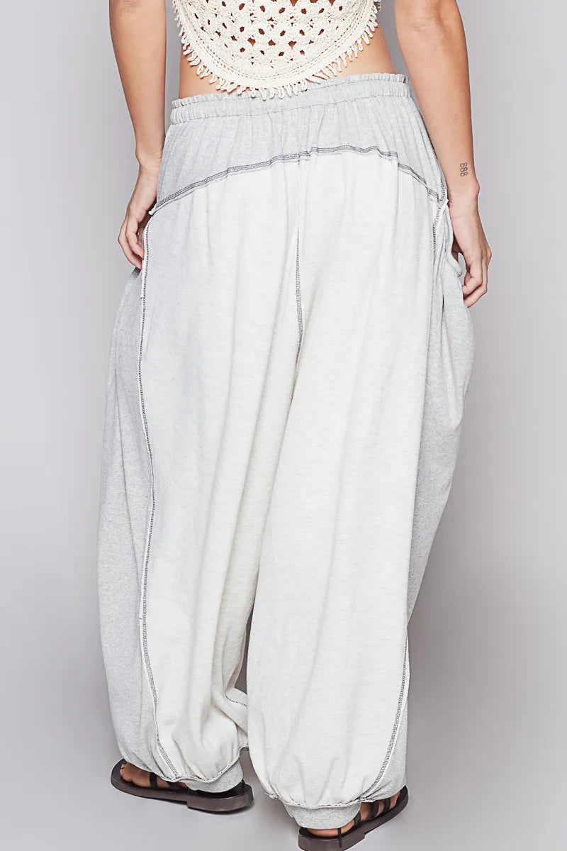 Image of POL Contrast Stitching Pants with Drawstring Waist | Queeble.shop
