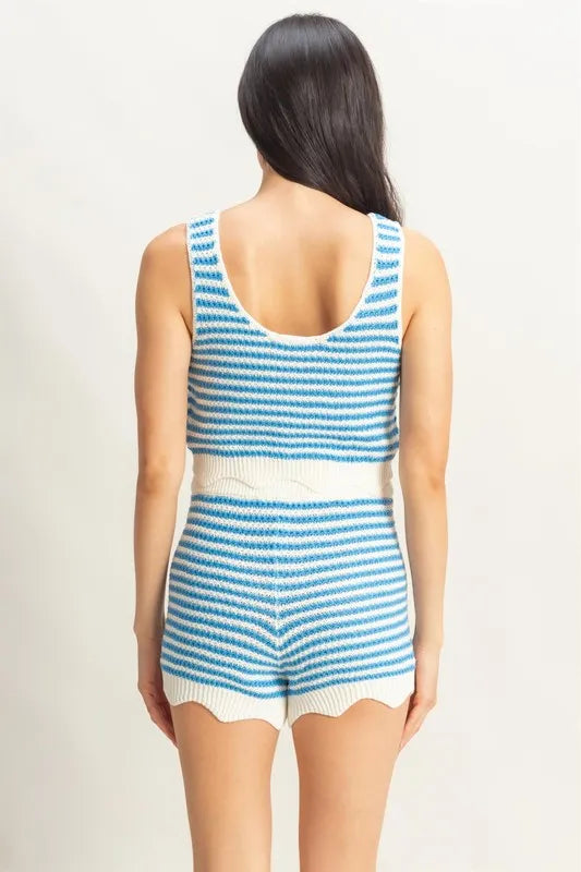 Image of HYFVE Striped Cropped Tank and Shorts Set | Queeble.shop