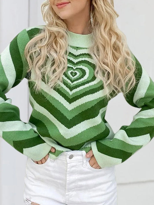 Image of Heart Mock Neck Long Sleeve Sweater | Queeble.shop