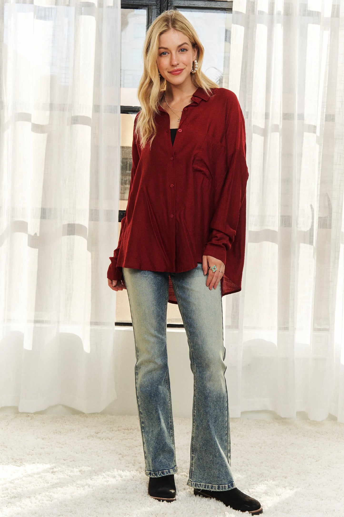 Image of ADORA Button Down Linen Shirt | Queeble.shop