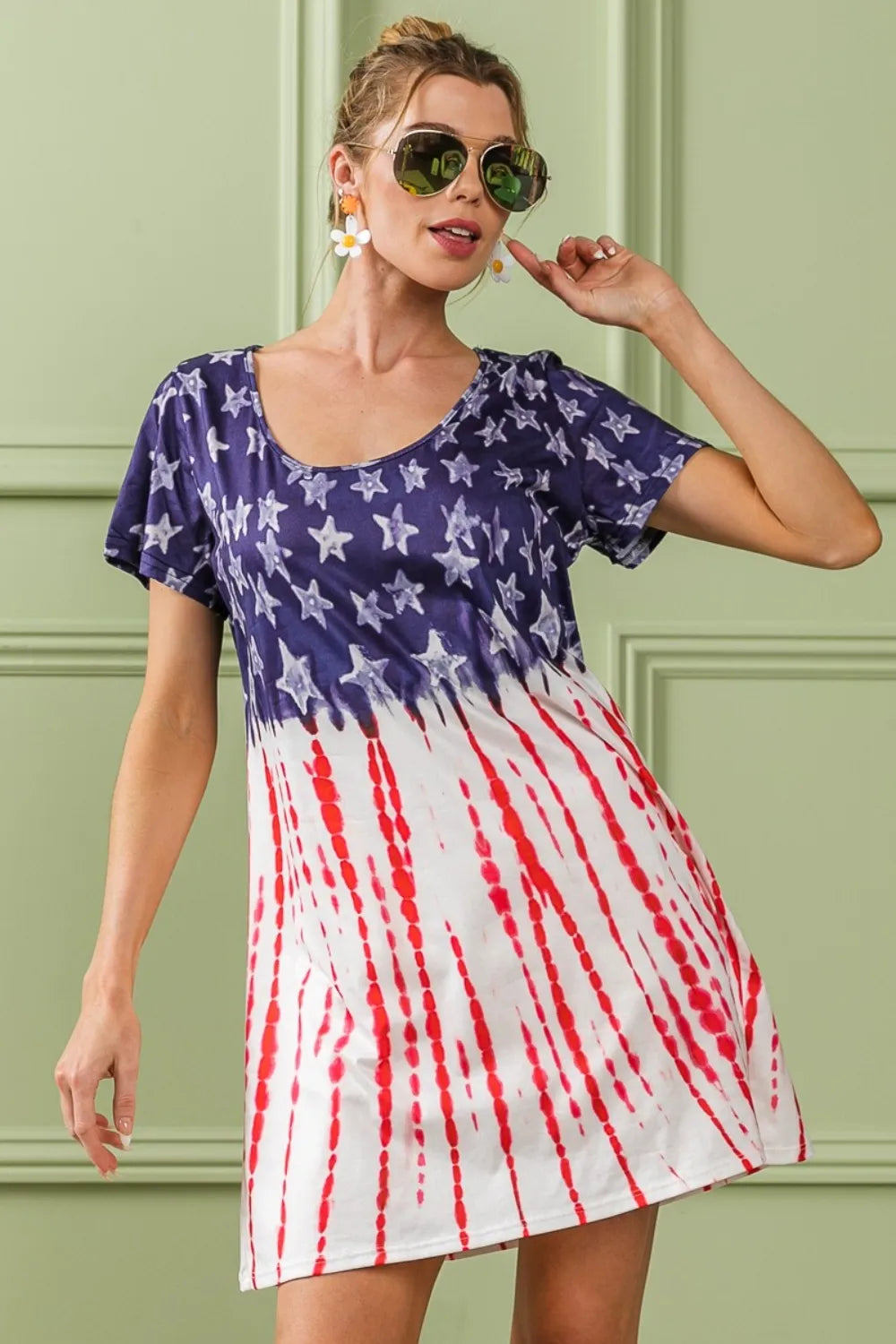 Image of BiBi American Flag Theme Tee Dress | Queeble.shop