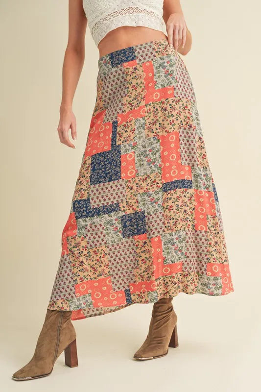 Image of Aemi + Co Printed Maxi Skirt | Queeble.shop