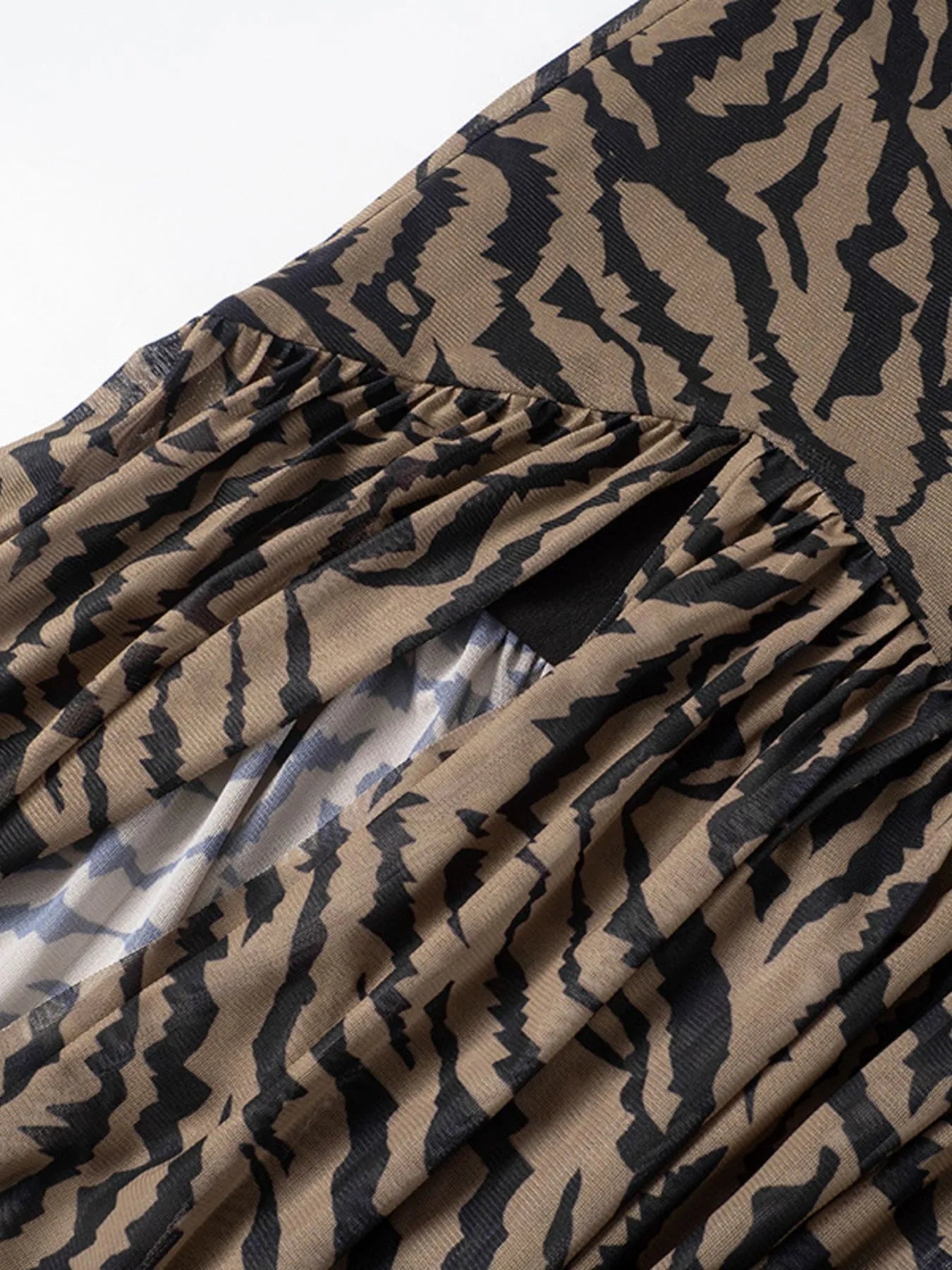 Image of Zebra Print Maxi Dress with Side Slit | Queeble.shop