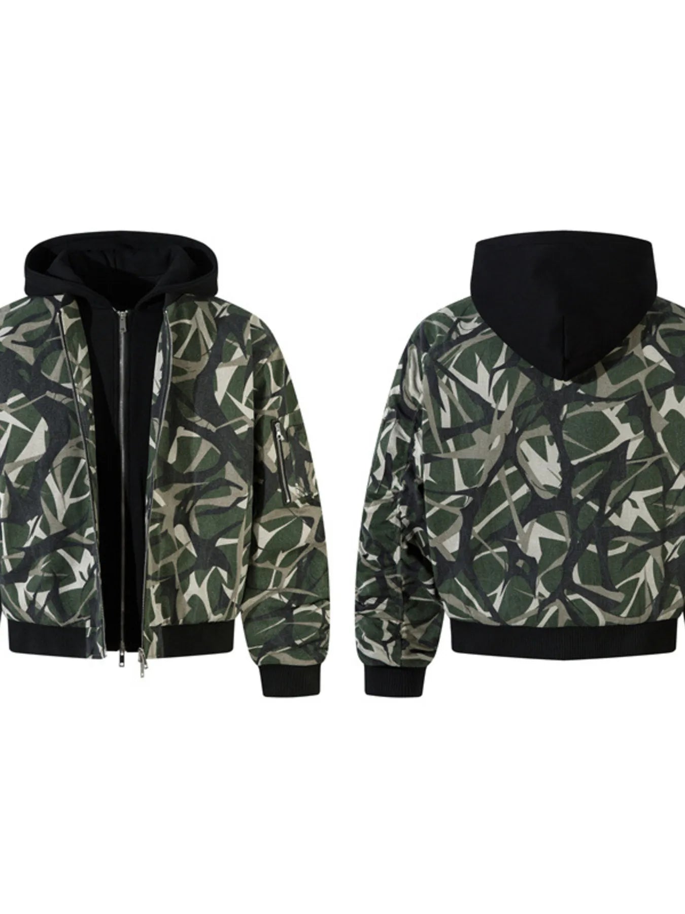 Image of Men's Printed Zip Up Long Sleeve Jacket | Queeble.shop