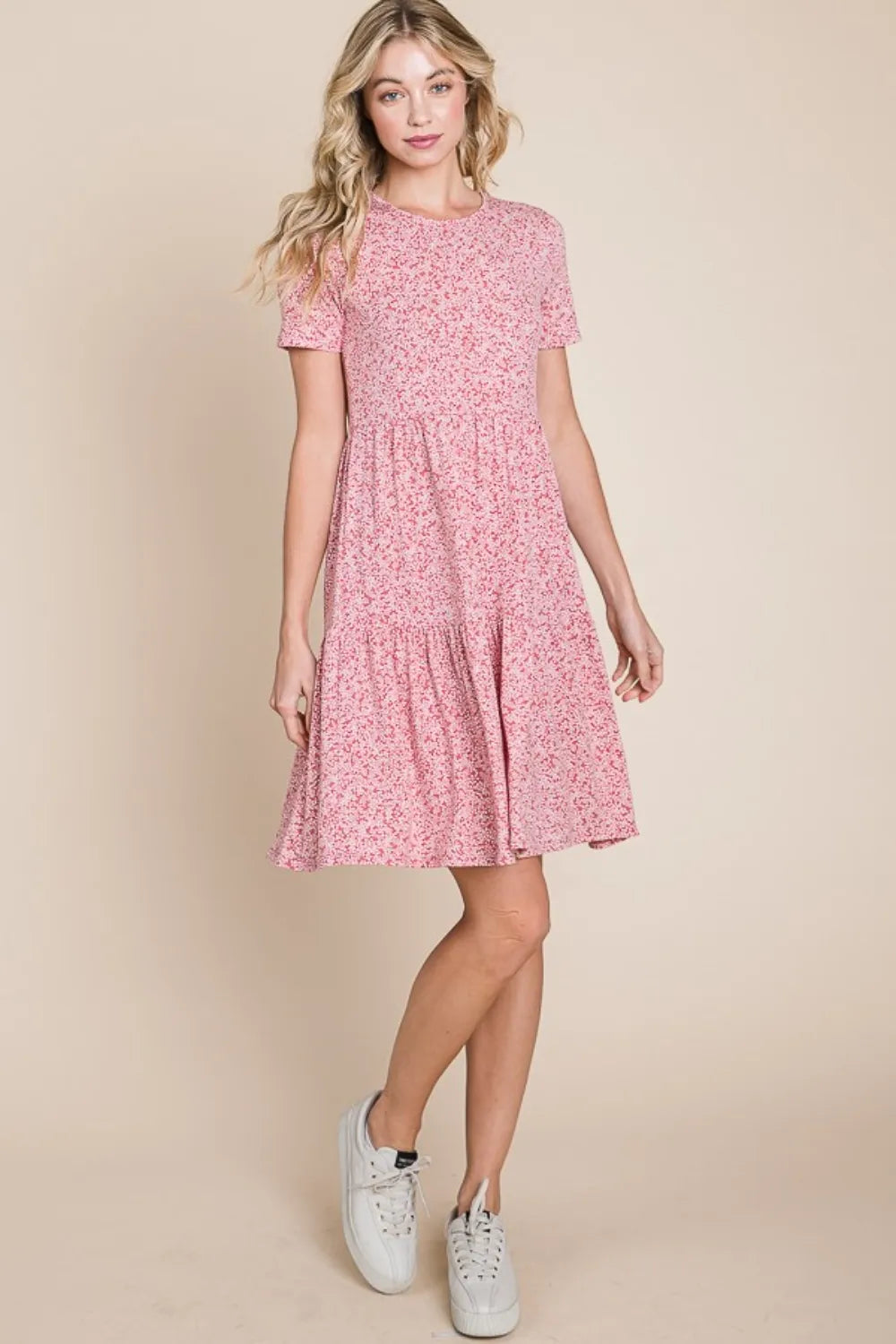 Image of BOMBOM Printed Short Sleeve Mini Dress | Queeble.shop