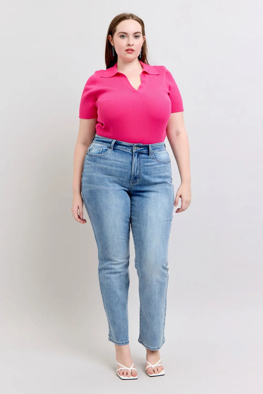 Image of Judy Blue Plus Size High Waist Dad Jeans | Queeble.shop