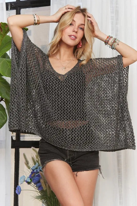 Image of ADORA Fishnet Poncho Cover Up | Queeble.shop