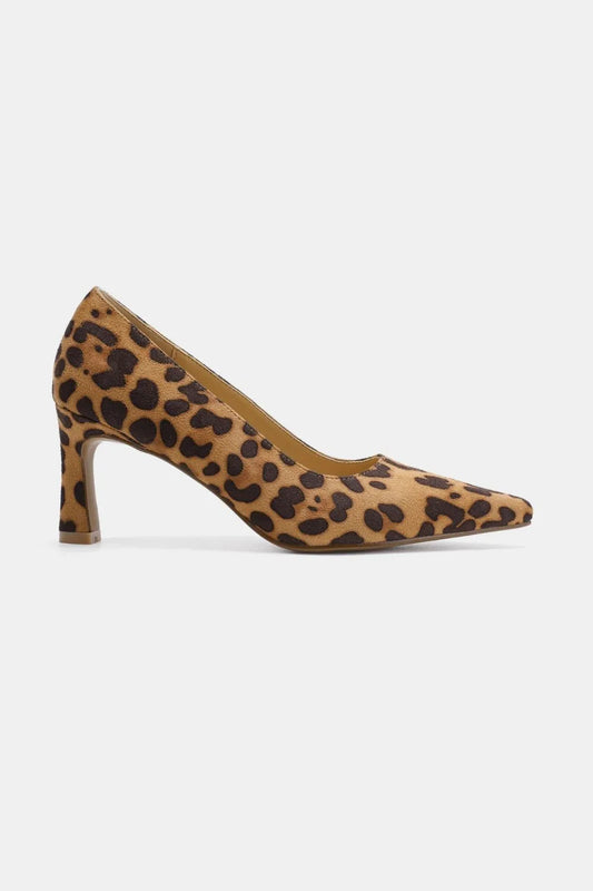 Image of Beast Fashion Faux Suede Leopard Point Toe Pumps | Queeble.shop