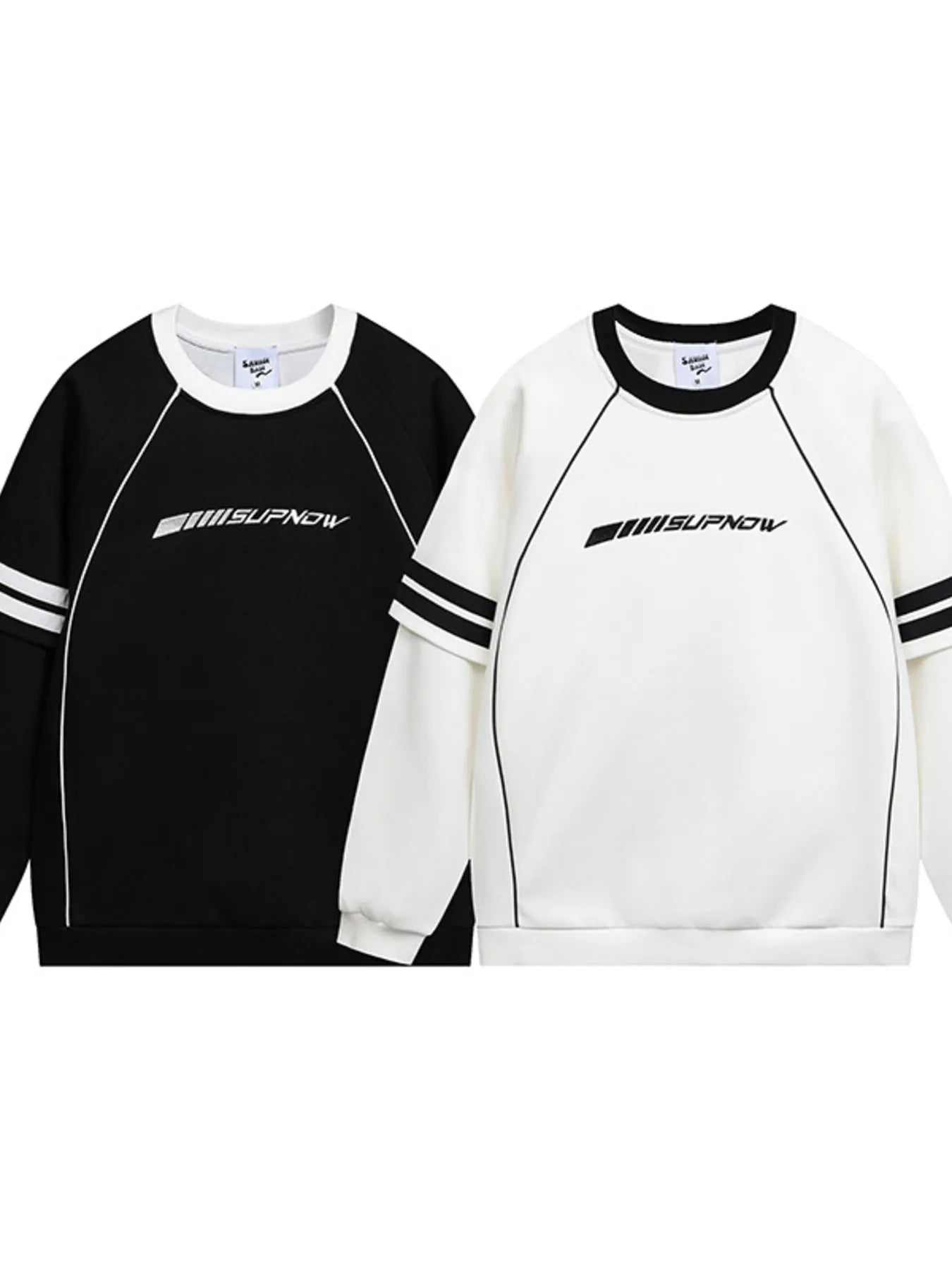 Image of Men's Round Neck Raglan Sleeve Sweatshirt | Queeble.shop