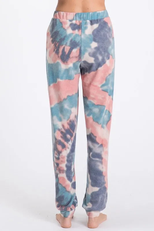 Image of BiBi Tie Dye French Terry Casual Pants | Queeble.shop